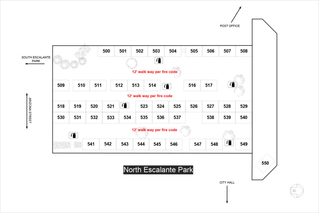 N ESCALANTE PARK FINAL 2022 map of booth locations