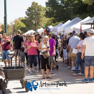 Art in the Park 2021 crowd and tents