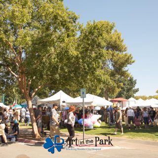 Art in the Park 2021 crowd and tents