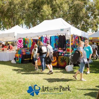 Art in the Park 2021 crowd and tents