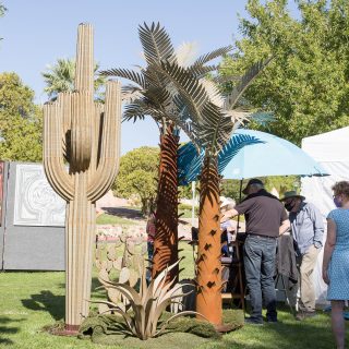 Art in the Park 2021 metal cactus sculptures