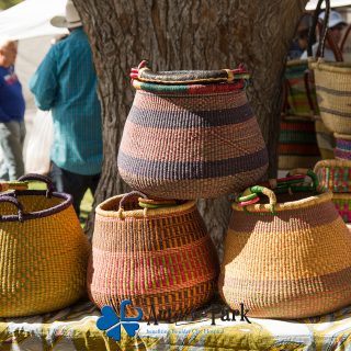 Art in the Park 2021 colorful baskets