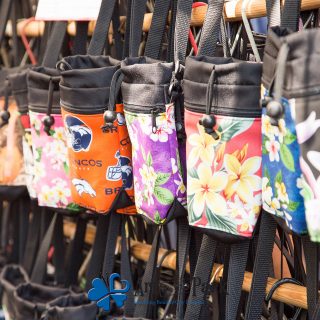 Art in the Park 2021 purses with Hawaiian and sports designs