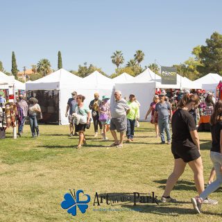 Art in the Park 2021 crowd and tents